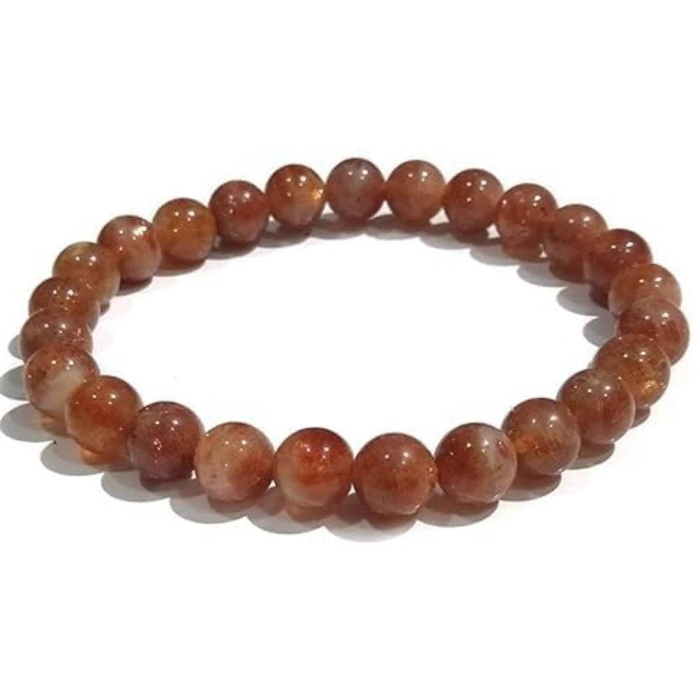 Agatesvibe Money Magnet Bracelet – Shiny Gold-Like Natural Gemstone | Unisex Wealth & Confidence Jewelry for Men & Women | Attracts Money, Fame & Good Luck (Pack of 1) (Sunstone)