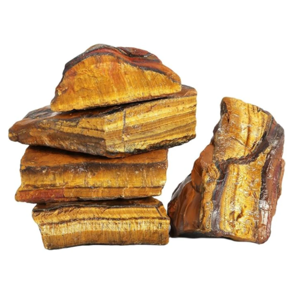 Agatesvibe 1 lb Bulk Natural Tiger's Eye Raw Crystals Rough Stones for Tumbling,Cabbing,Polishing,Wire Wrapping,Wicca & Reiki Crystal Healing