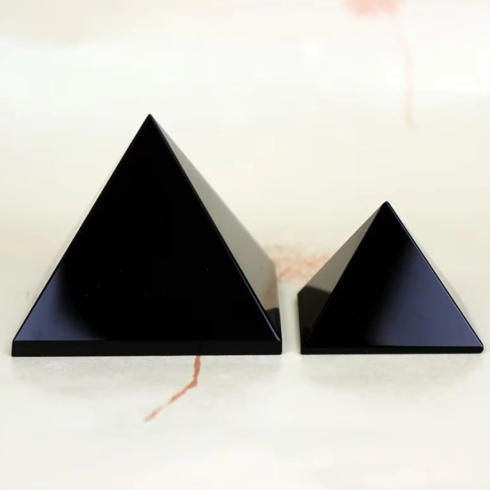 Agatesvibe Crystal Pyramid for Wealth & Good Luck – Black Tourmaline & Amazonite Stone – Energy Generator for Positive Vibes, EMF Protection, Home Decor & Meditation (Pack of 1)