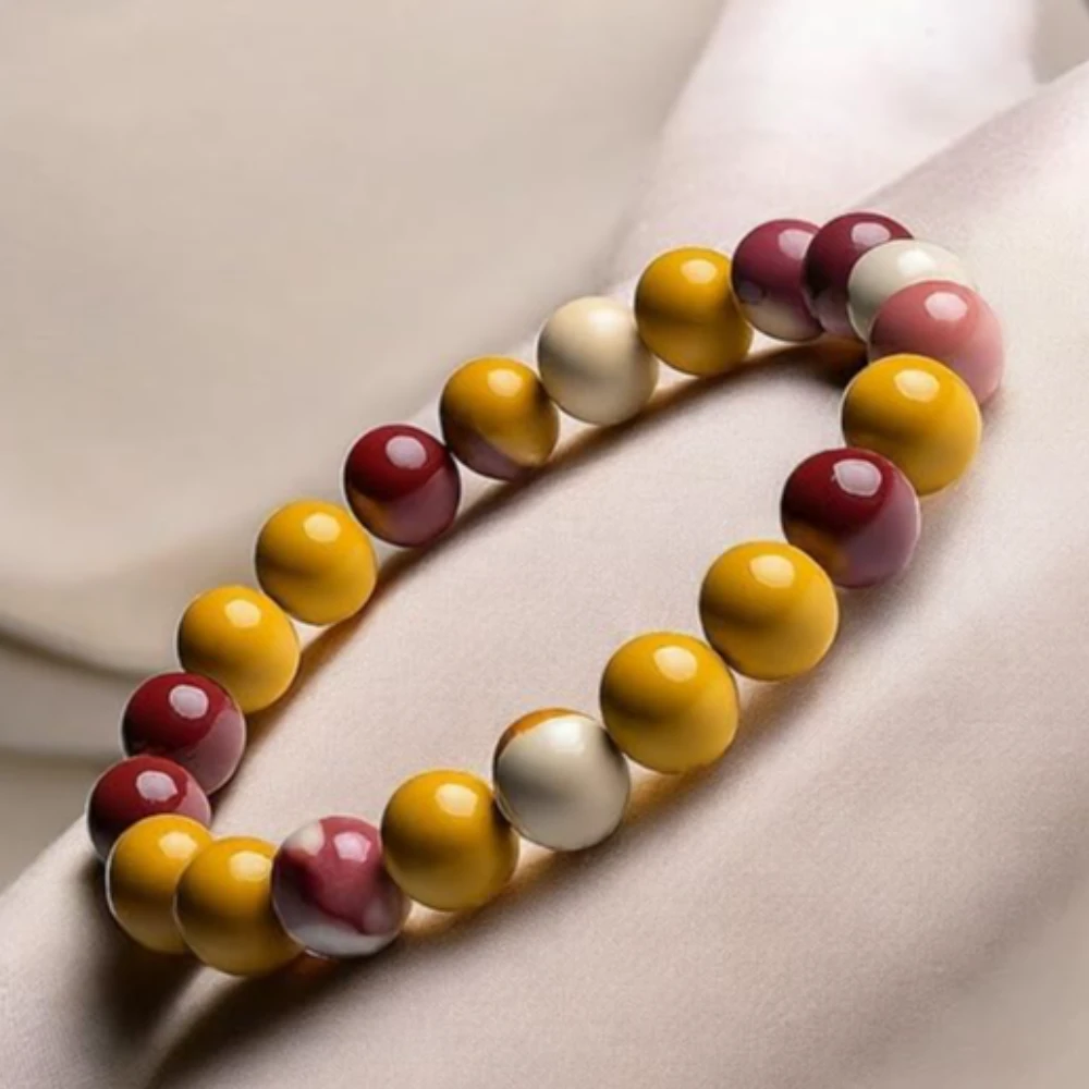 Agatesvibe Natural Certified 8mm Healing Crystal Bracelet | Unisex Stretchable Design | Chakra Balancing, Inner Peace & Abundance for Overall Well-being (Pack of 1) (Mookaite)