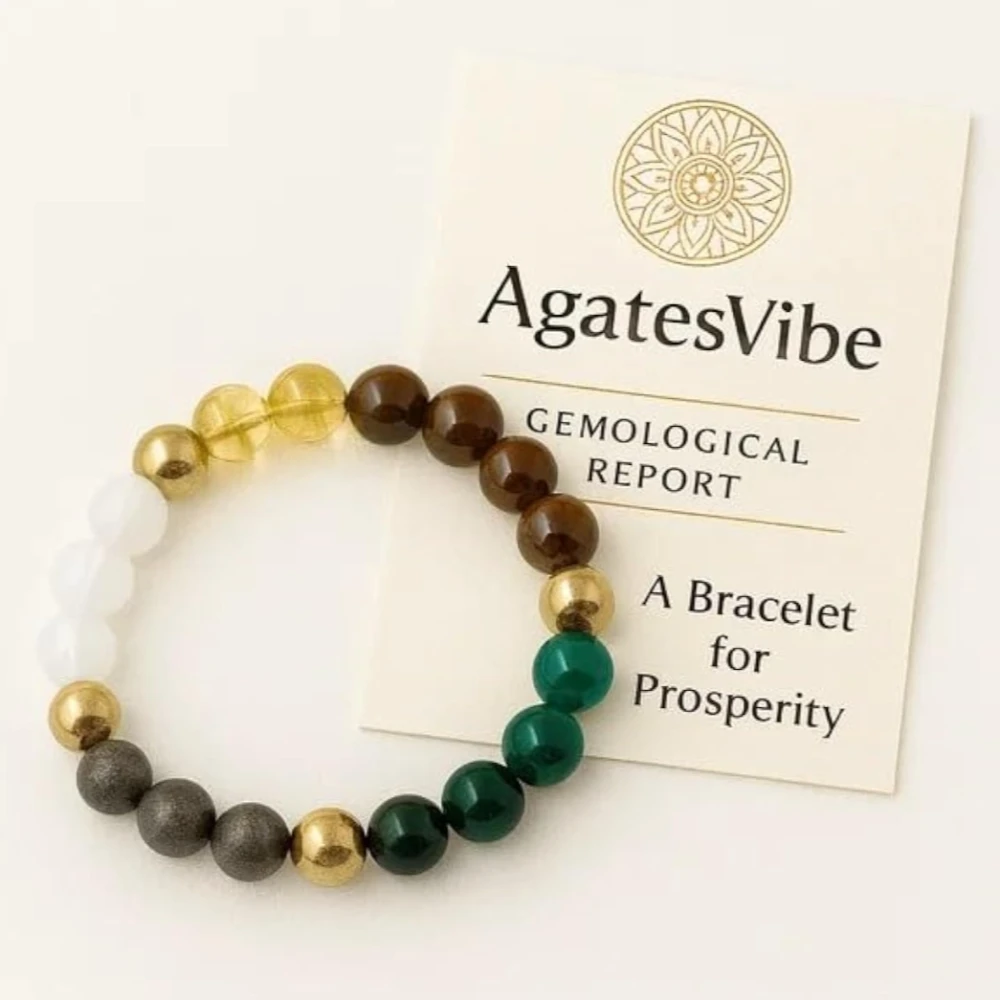 Dhan Yog Bracelet | Attracts Wealth & Financial Prosperity | Pyrite, Citrine, Green Aventurine | Certificate of Authenticity (Pack of 1)