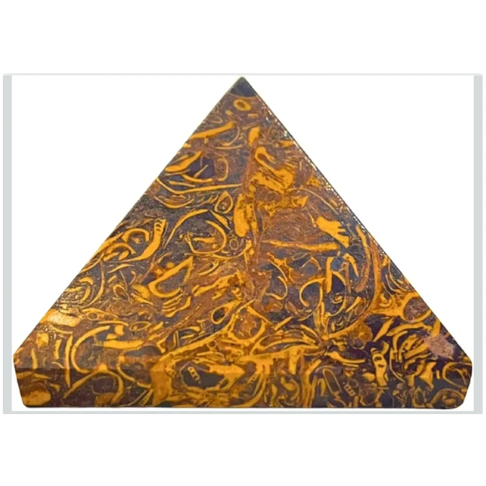 Agatesvibe Natural Jaisalmer Habur Stone Pyramid – Handcrafted Healing Crystal Pyramid for Vastu, Meditation, Positive Energy, Home & Office Décor (Size 2 x 2 x 2 Inch)"