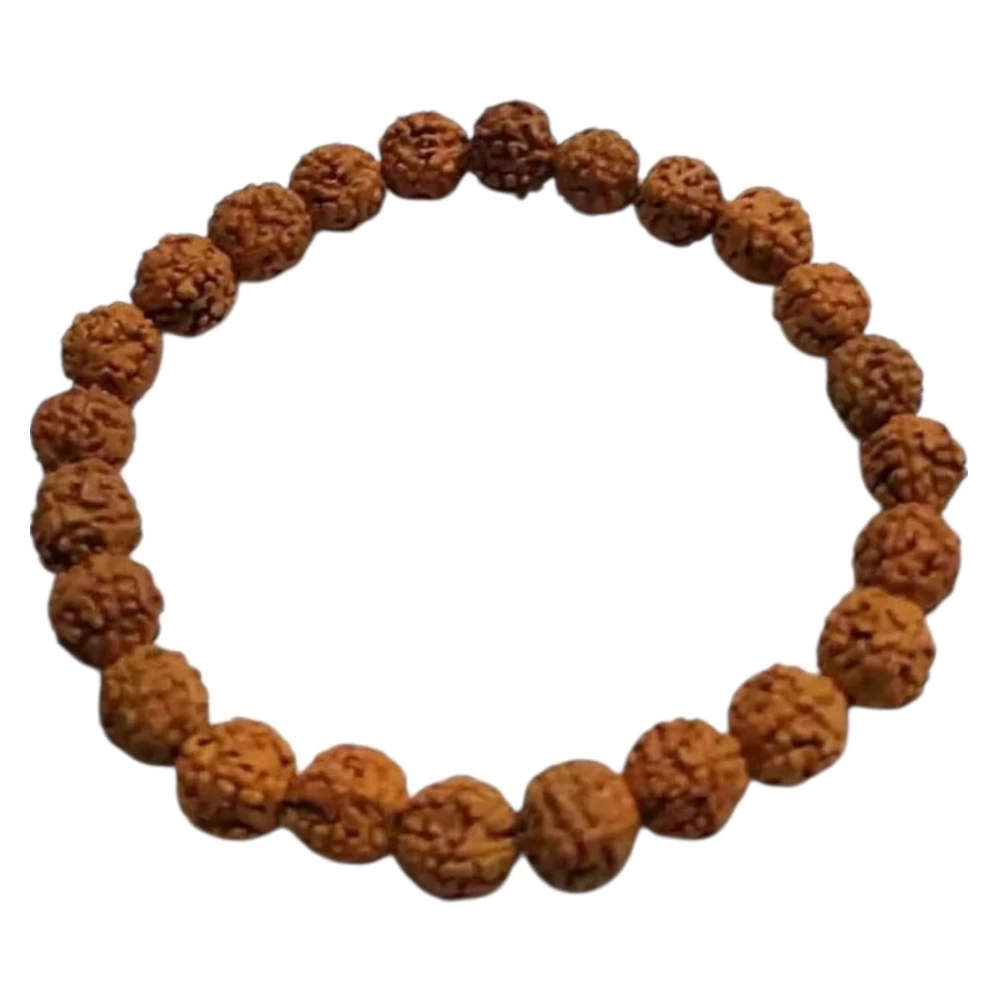 Agatesvibe Original Rudraksha Bracelet | Mukhi Rudraksha Original | rudraksha original certified | Certified Bracelets for Men & Women (Pack of 1) (Gold-Plated Beaded Rudraksha Bracelet)