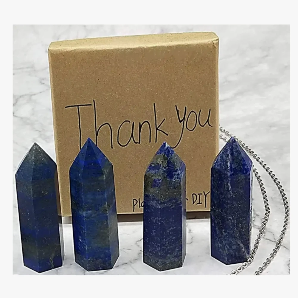 Agatesvibe Goege Bailey Amethyst Crystal Wand – Healing Stone | Faceted Reiki Chakra Meditation Tool for Energy Balancing & Spiritual Therapy (Blue Lapis Lazuli)