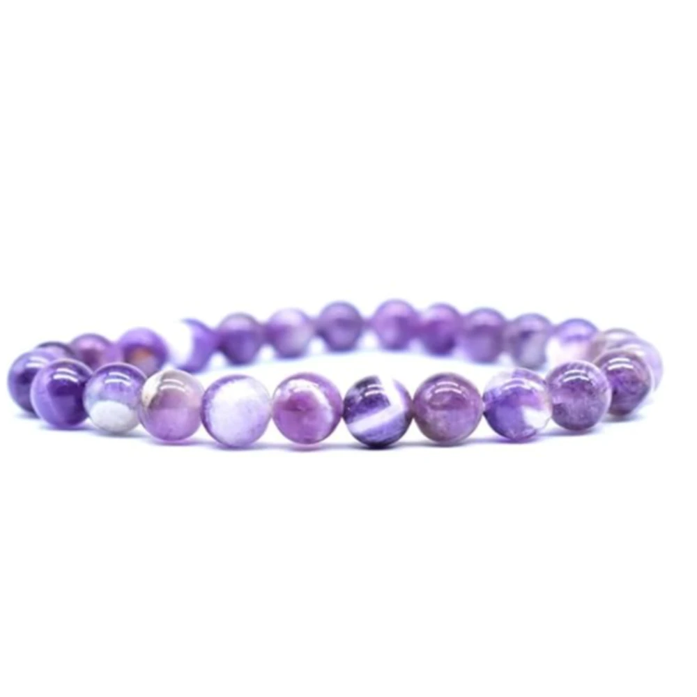 Agatesvibe Amethyst Bracelets Gemstone Beads stylish Trandy Purple Colouur For Girl and Women Men Fashion Jewellery (Pack of 1)