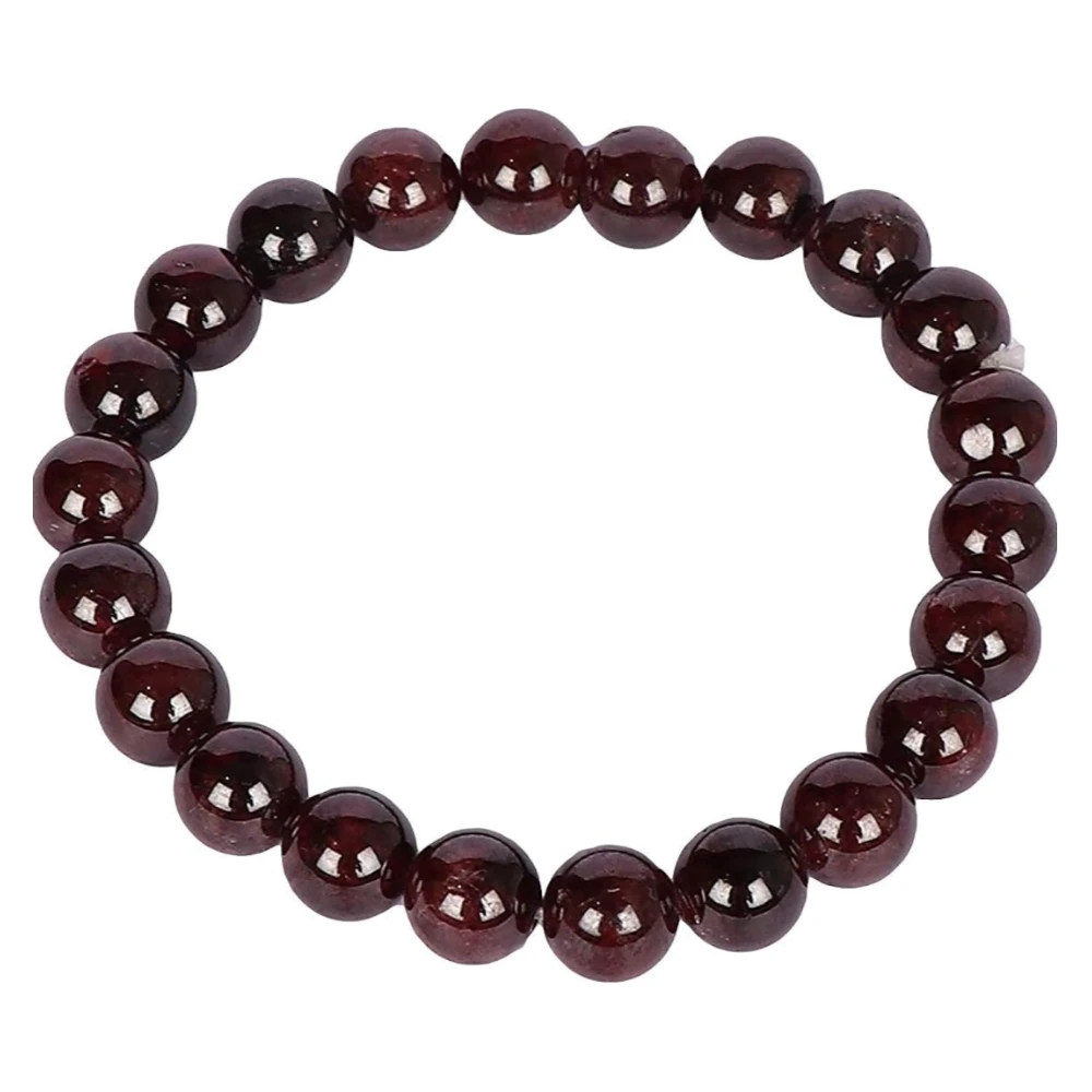 multiagate Red Garnet Beads Stone Bracelet For Unisex Adult (8 Mm)