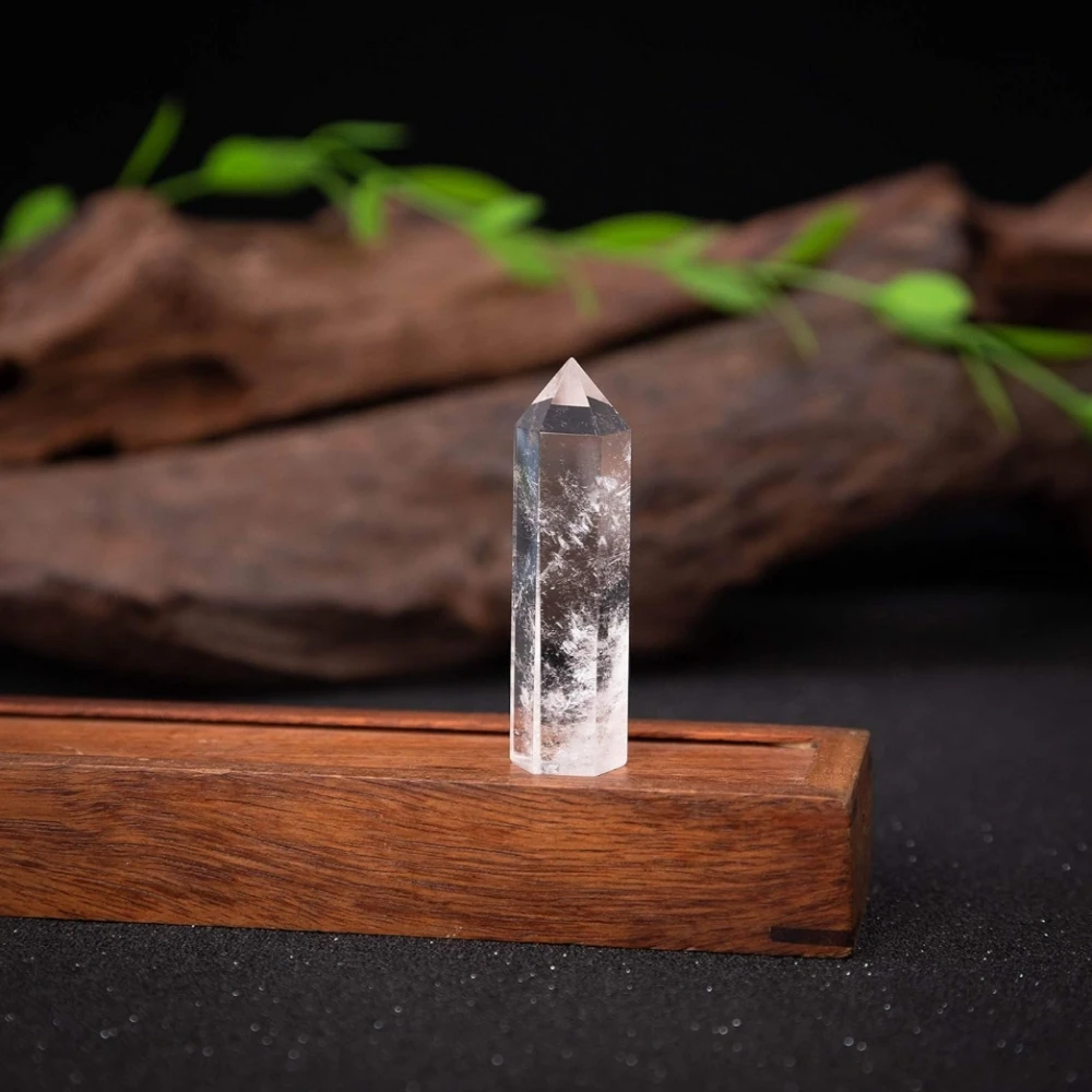 Agatesvibe Goege Bailey Amethyst Crystal Wand – Healing Stone | Faceted Reiki Chakra Meditation Tool for Energy Balancing & Spiritual Therapy (1pcs Clear Quartz)