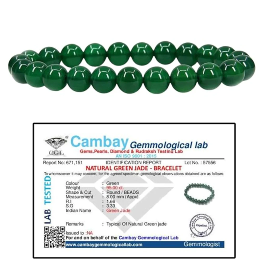 Agatesvibe "Natural Green Jade Wealth Bracelet & Zibu Symbol Coin | 8mm Beads for Money, Cash Flow & Prosperity Men and Women (Pack of 1)