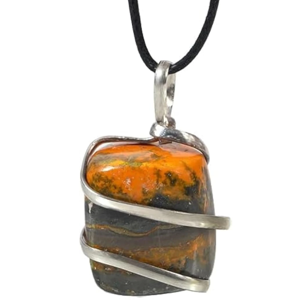 Agatesvibe Healing Crystal Pendant Necklace for Women – Handmade Jewelry with Ethically Sourced Genuine Crystals & Healing Stones (Pack of 1) (Bumblebee)