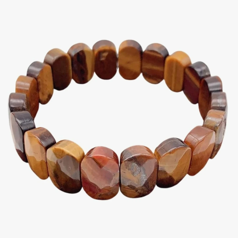 Agatesvibe Certified Reiki Healing Gemstone Bracelet – Tiger Eye, Aventurine, Amethyst & Jade Bangle Natural Tiger Eye & Amethyst Gemstone Bracelet – Vastu Expert Charged Healing Bangle (Pack of 1) (Yellow)
