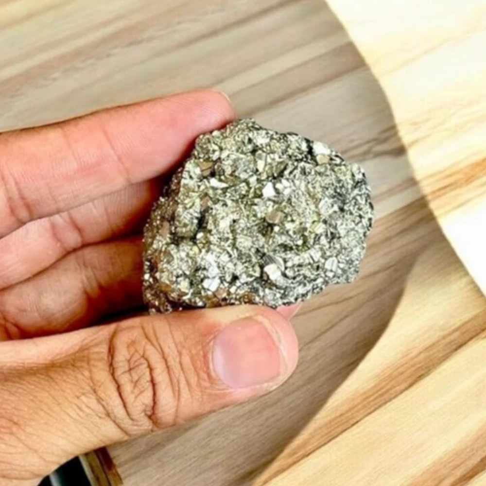 Agatesvibe Natural Pyrite Rough Stone Carats – Original Cluster from Peru | Healing Crystal for Wealth, Protection & Vastu | for Home Décor & Collection (Pyrite 120-180 Gram Cluster Pyrite)