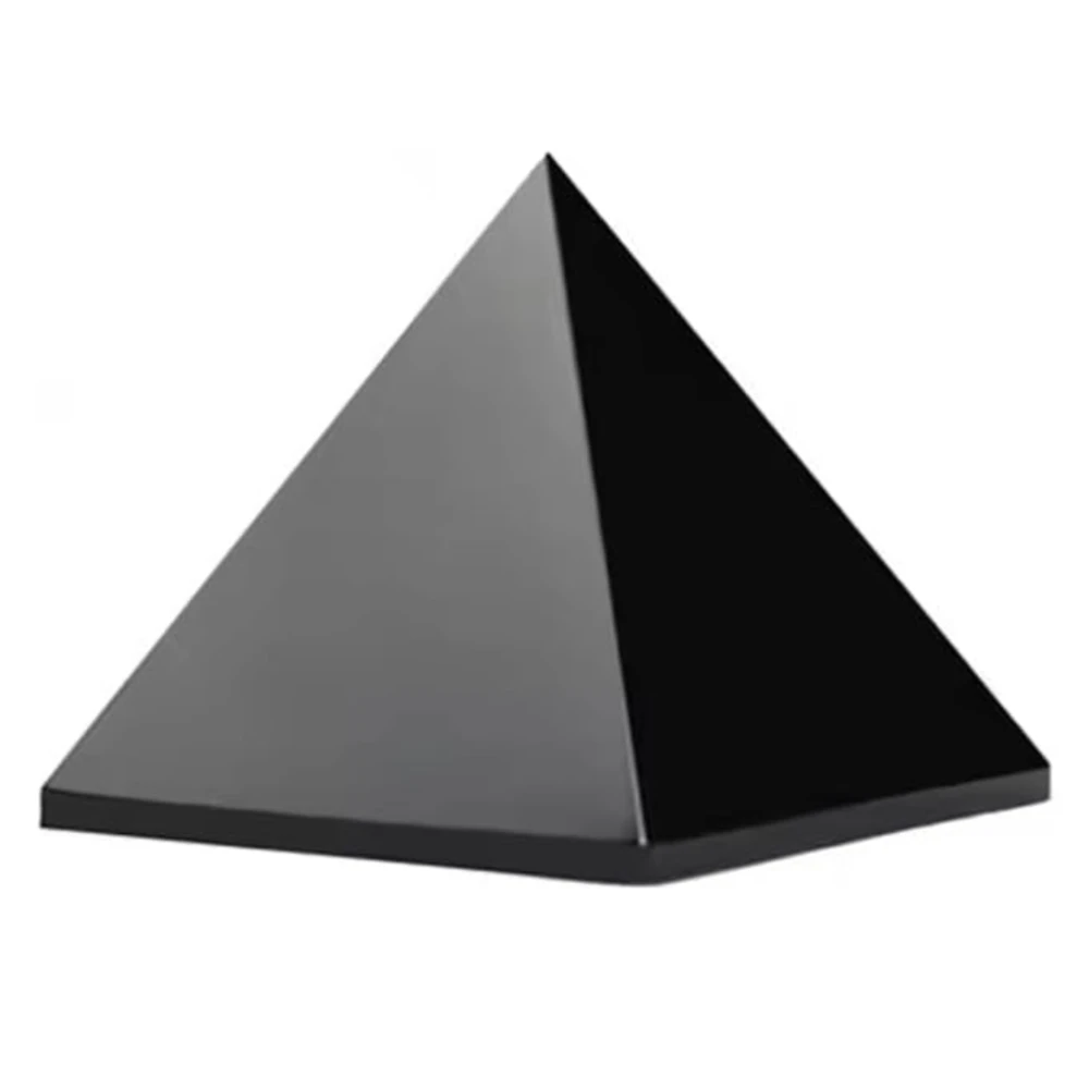 Agatesvibe Crystal Pyramid for Wealth & Good Luck – Black Tourmaline & Amazonite Stone – Energy Generator for Positive Vibes, EMF Protection, Home Decor & Meditation (Pack of 1)