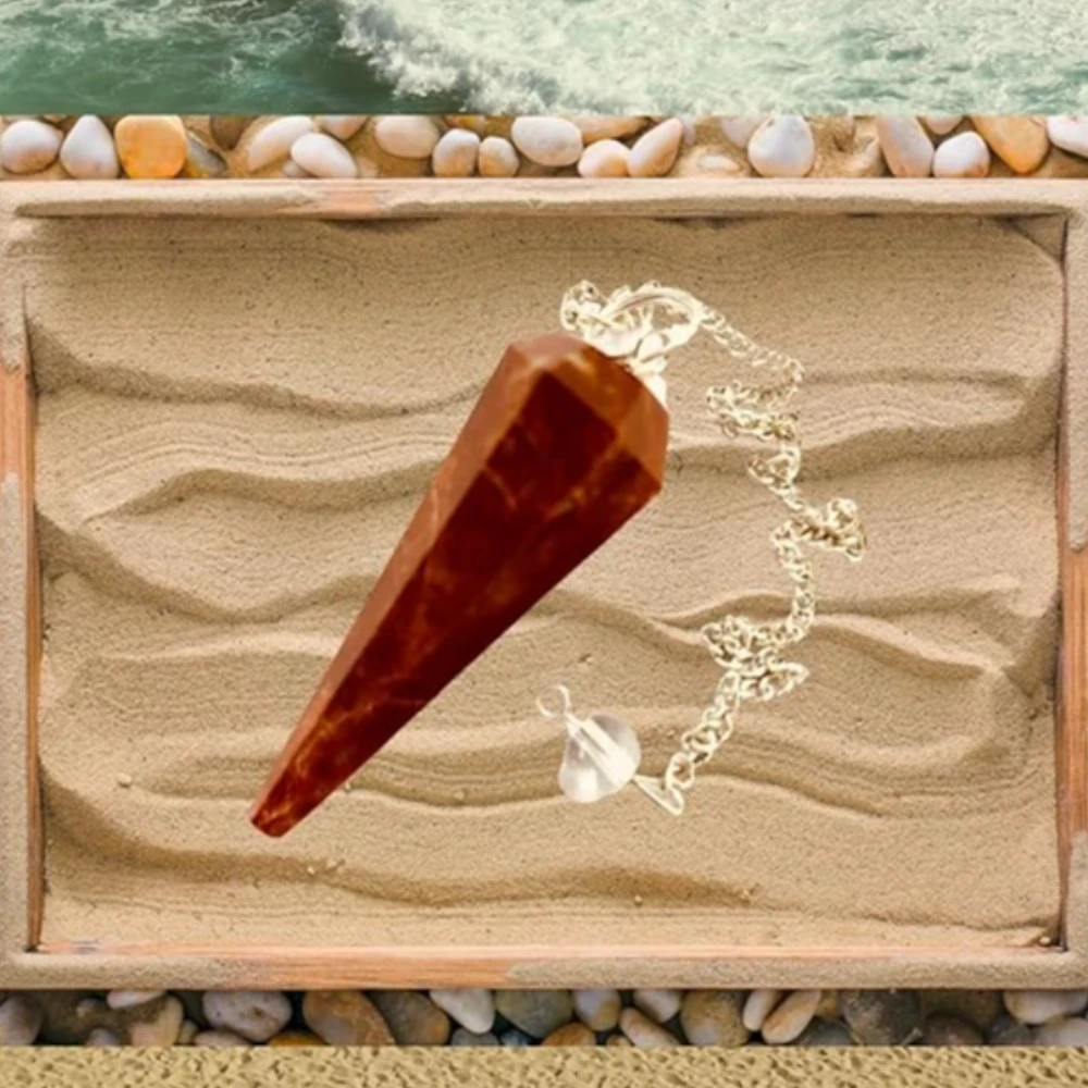Agatesvibe "7 Chakra Stones Pendulum – Energy Healing & Dowsing Crystal | Reiki Pendulum with Chakra Chain & Ball for Meditation & Grids(Pack of 1) (Tree Agate)