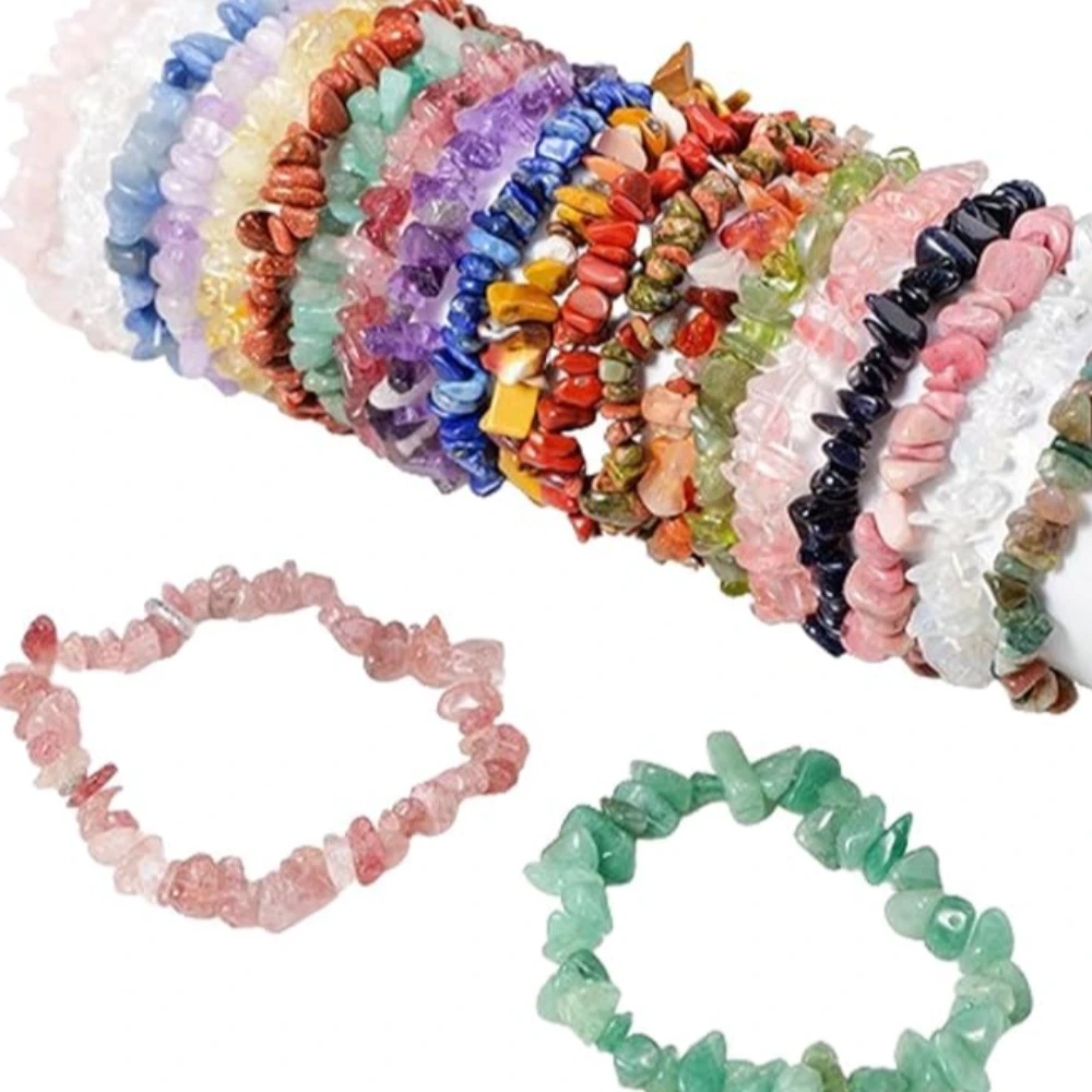 Agatesvibe Crystals Stretch Bracelet Irregular Beads Stretch Healing Crystals Chips Natural Gemstone for Women Jewelry Reiki Meditation (Pack of 1) (Opal Opalite)