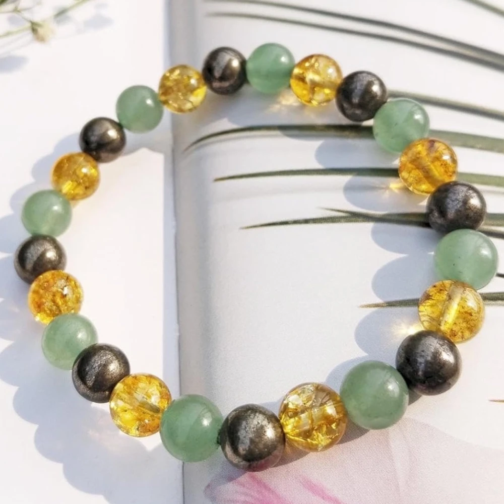 Agatesvibe Money Magnet Bracelet for Wealth & Prosperity | 8MM Natural Healing Gemstone Beads for Men & Women (Pack of 1)