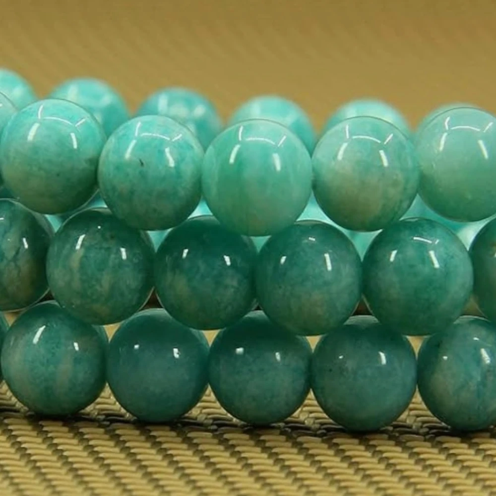 Agatesvibe Handmade Semi-Precious Gemstone Beaded Bracelet – 8mm Round Stretch Bracelet (7") for Unisex (Pack of 1) (Amazonite)