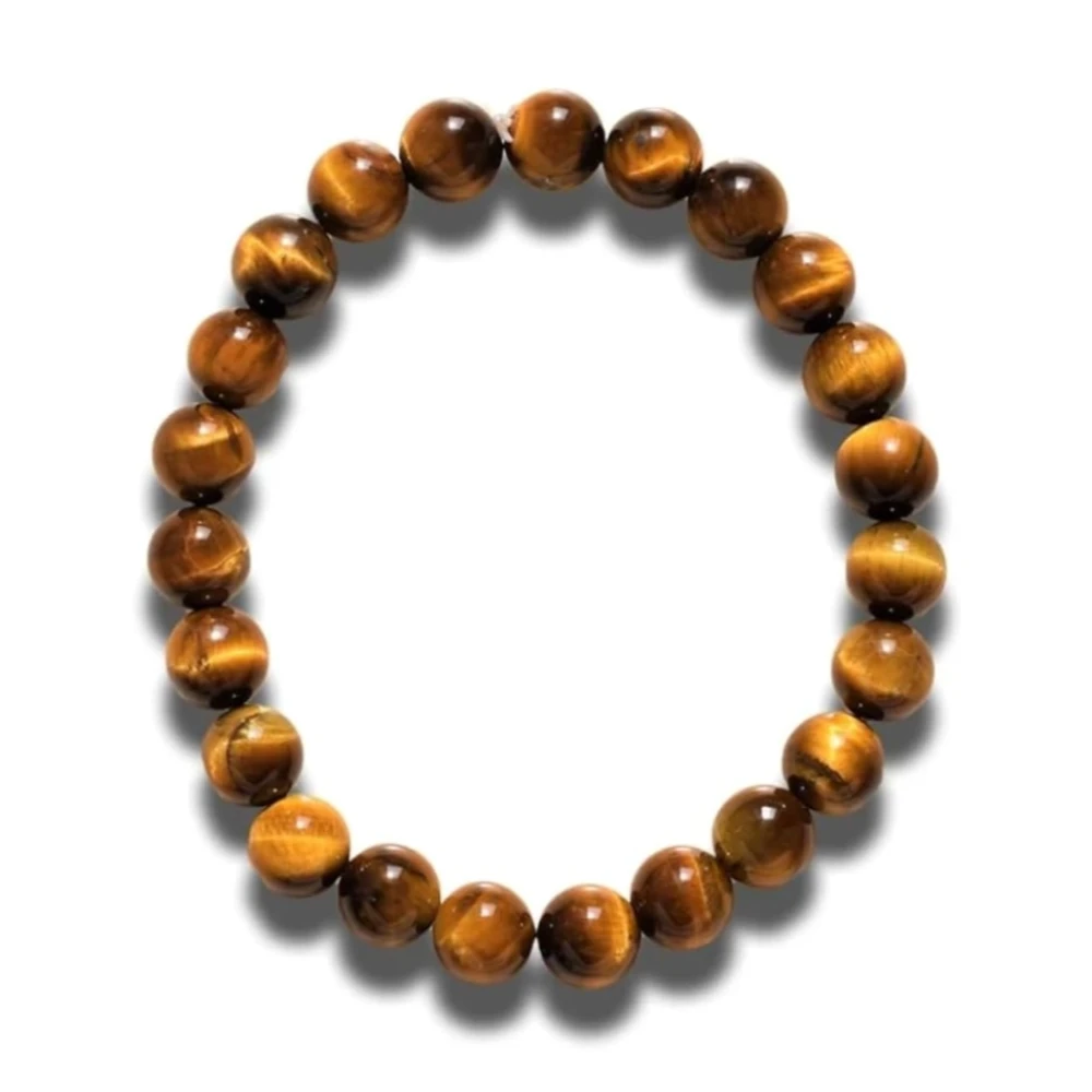 Agatesvibe Tiger Eye & Natural Healing Gemstone Bracelet Combo | 8mm Semi-Precious Crystal Beads for Men & Women (Pack of 1)