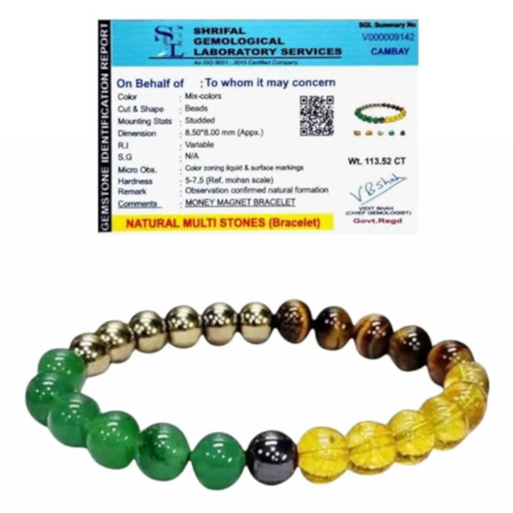 Agatesvibe Money Magnet Bracelet – Shiny Gold-Like Natural Gemstone | Unisex Wealth & Confidence Jewelry for Men & Women | Attracts Money, Fame & Good Luck (Pack of 1) (Green Aventurine)