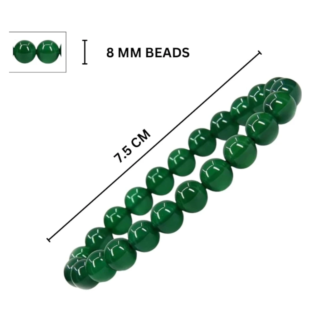 multiagate Natural Green Jade Unisex Bracelet 8mm Stretchable Original Real Crystal 'Stone of Good Luck' Bracelet For Peace