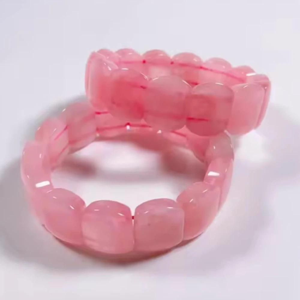 Agatesvibe "Rose Quartz Faceted Bracelet – Love & Heart Chakra Healing Crystal Energy Bracelet for Men & Women – Adjustable Stretchable Beads for Emotional Healing & Positive Energy(Pack of 1)