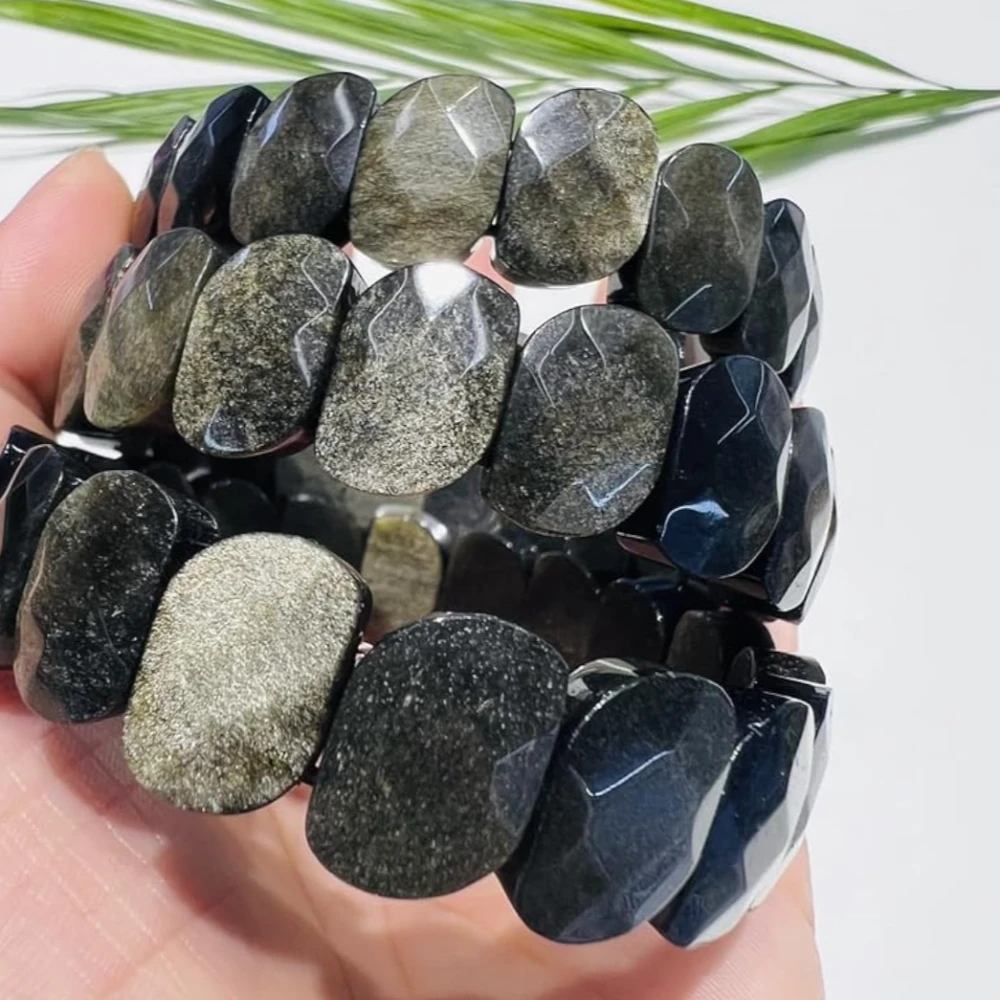 Agatesvibe Certified Reiki Healing Gemstone Bracelet – Tiger Eye, Aventurine, Amethyst & Jade Bangle Natural Tiger Eye & Amethyst Gemstone Bracelet – Vastu Expert Charged Healing Bangle (Pack of 1) (Black)