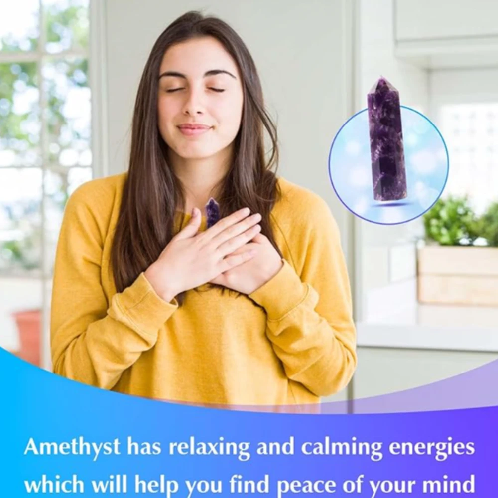 Agatesvibe Goege Bailey Amethyst Crystal Wand – Healing Stone | Faceted Reiki Chakra Meditation Tool for Energy Balancing & Spiritual Therapy (Purple Amethyst)