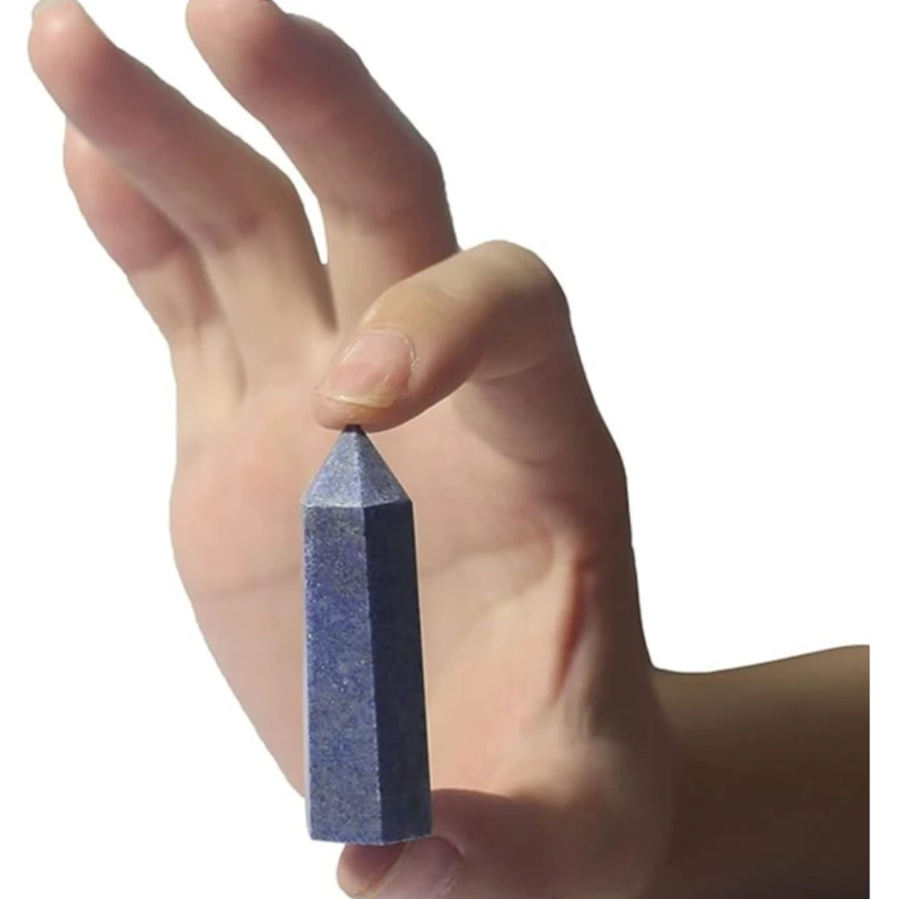 Agatesvibe Goege Bailey Amethyst Crystal Wand – Healing Stone | Faceted Reiki Chakra Meditation Tool for Energy Balancing & Spiritual Therapy (4pcs Blue Lapis Lazuli)