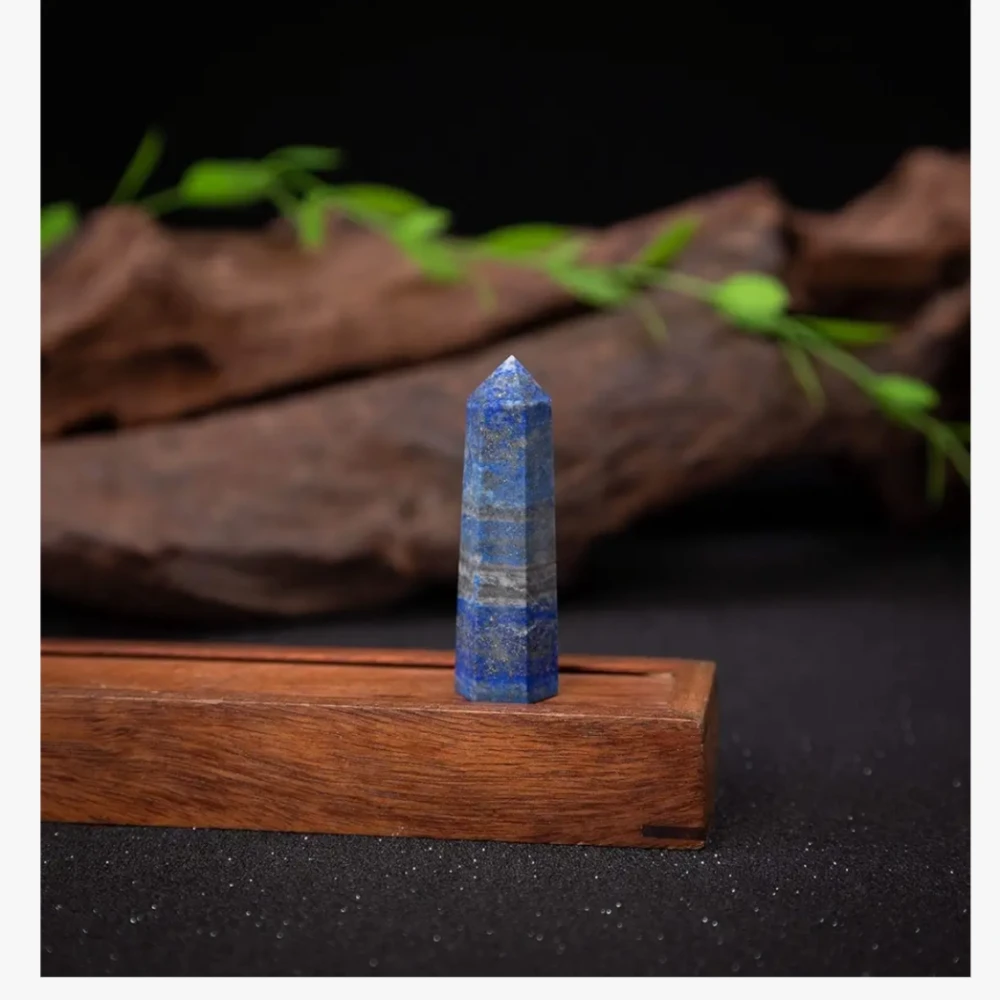 Agatesvibe Goege Bailey Amethyst Crystal Wand – Healing Stone | Faceted Reiki Chakra Meditation Tool for Energy Balancing & Spiritual Therapy (Blue Lapis Lazuli)