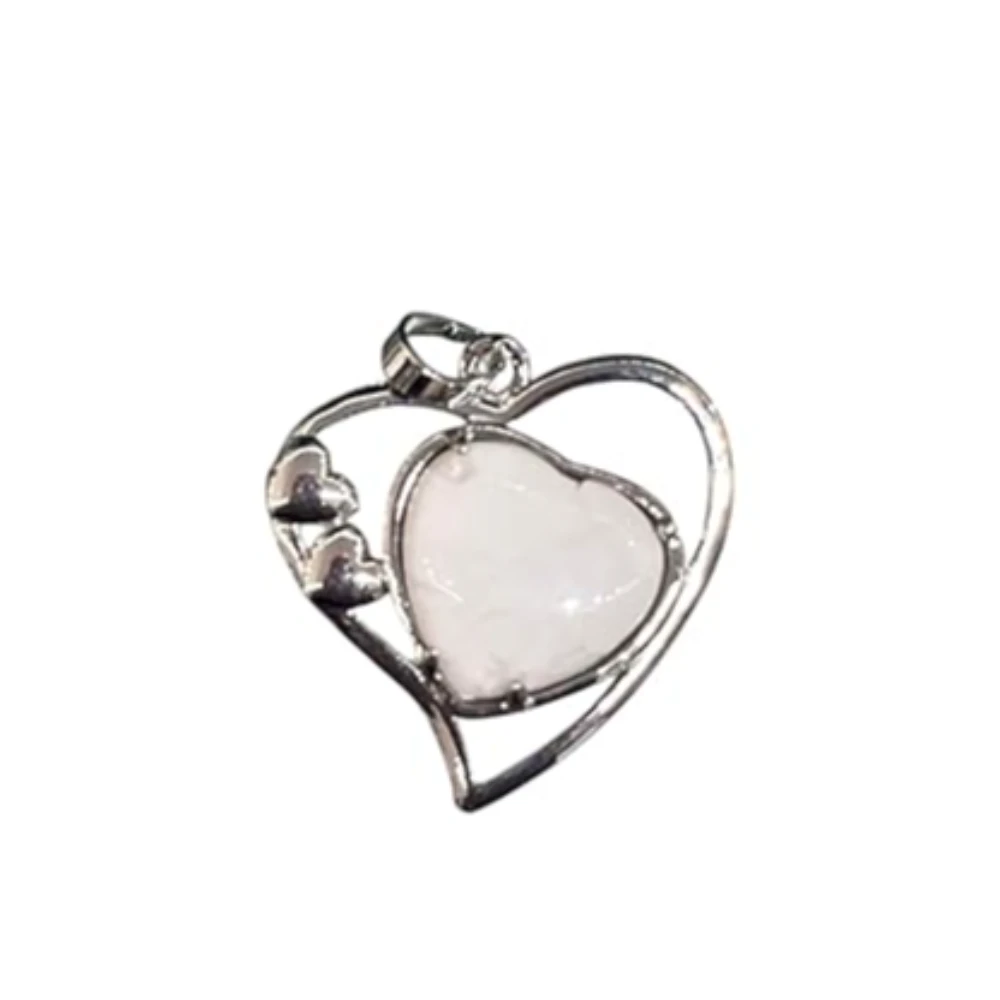 Agatesvibe Opalite Pendant – Natural Healing Crystal Pendant/Locket with Metal Chain | Energy Stone for Reiki, Chakra Balancing & Spiritual Growth | Handmade Gemstone Jewelry for Men & Women (Pack of 1) (White)