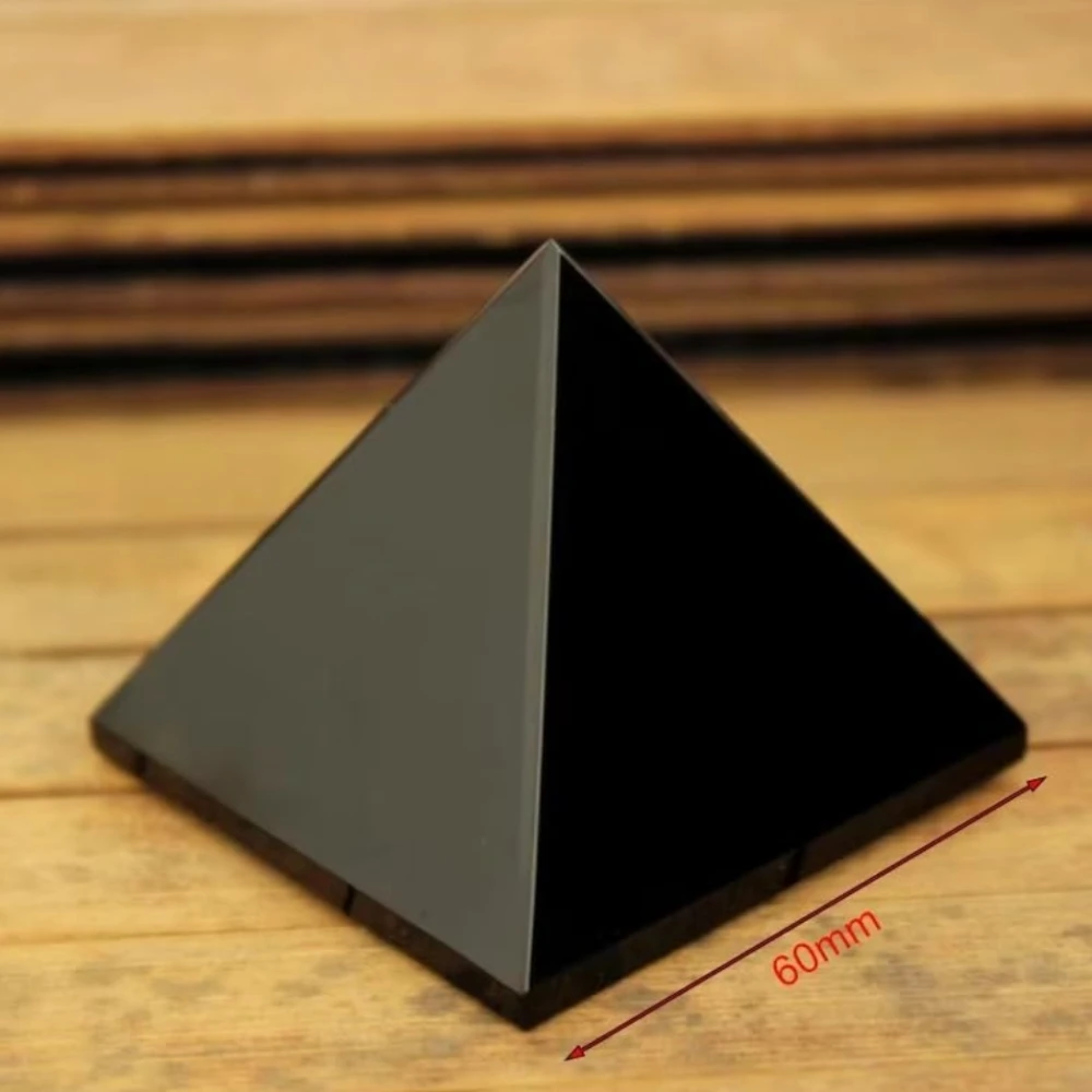 Agatesvibe Crystal Pyramid for Wealth & Good Luck – Black Tourmaline & Amazonite Stone – Energy Generator for Positive Vibes, EMF Protection, Home Decor & Meditation (Pack of 1)