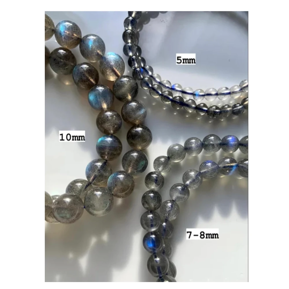 Agatesvibe "Labradorite Crystal Bracelet – Natural Crystal Healing Gemstone Jewellery | Beaded Stone Bracelet for Men & Women | Bead (Pack of 1)