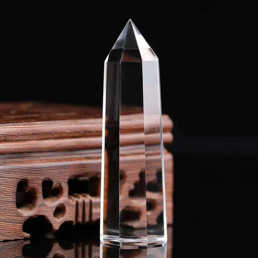 Agatesvibe Goege Bailey Amethyst Crystal Wand – Healing Stone | Faceted Reiki Chakra Meditation Tool for Energy Balancing & Spiritual Therapy (1pcs Clear Quartz)
