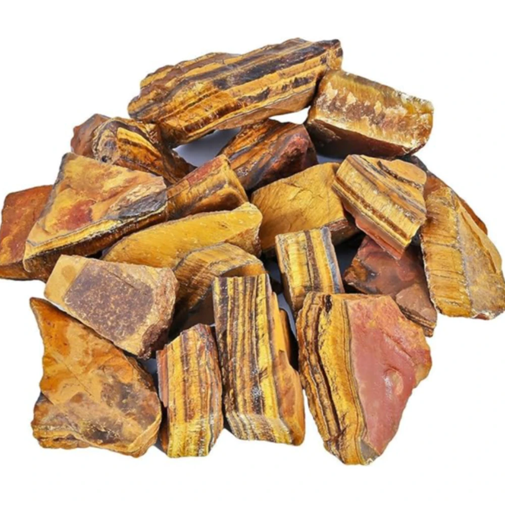 Agatesvibe 1 lb Bulk Natural Tiger's Eye Raw Crystals Rough Stones for Tumbling,Cabbing,Polishing,Wire Wrapping,Wicca & Reiki Crystal Healing