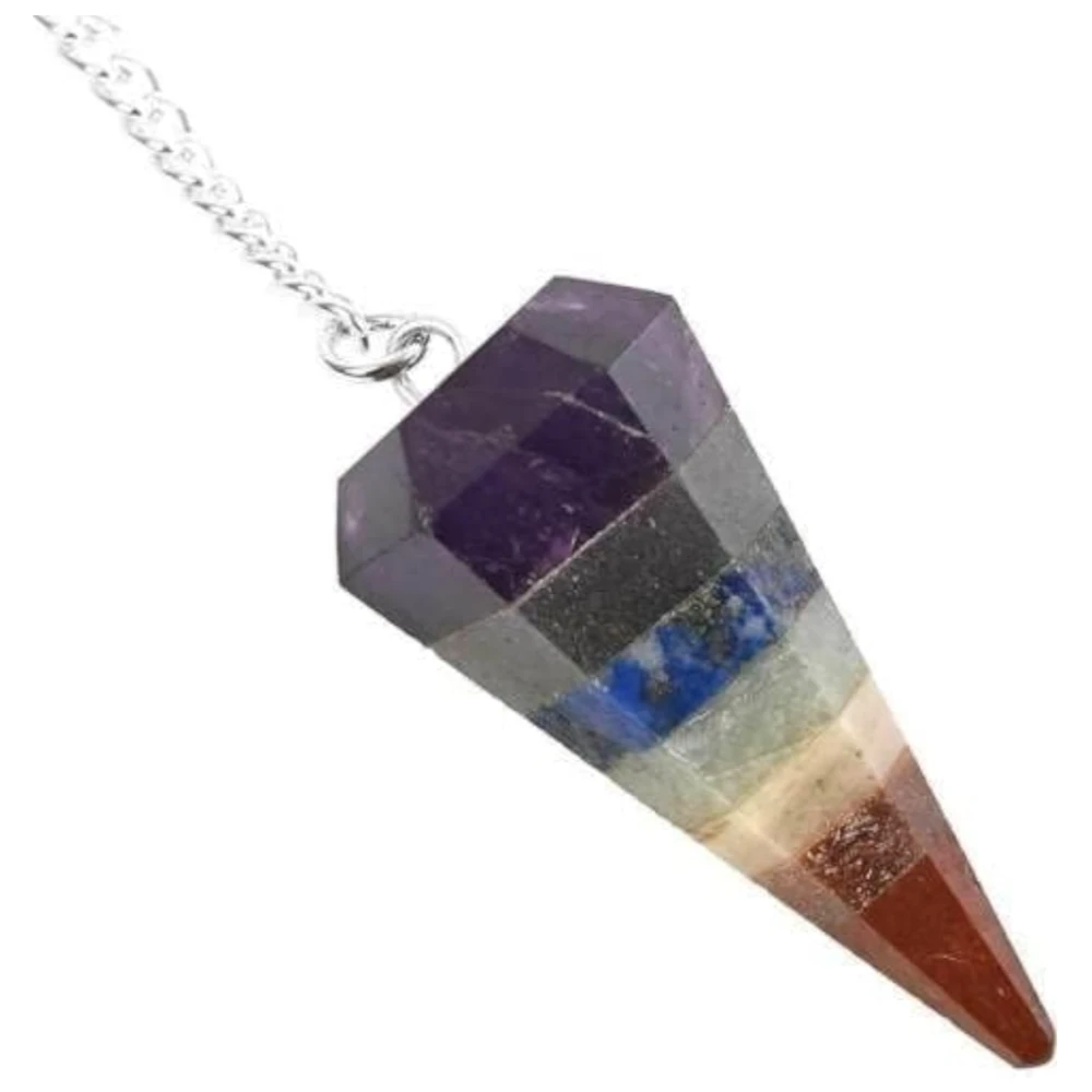 Agatesvibe "7 Chakra Stones Pendulum – Energy Healing & Dowsing Crystal | Reiki Pendulum with Chakra Chain & Ball for Meditation & Grids(Pack of 1) (Rose Quartz)