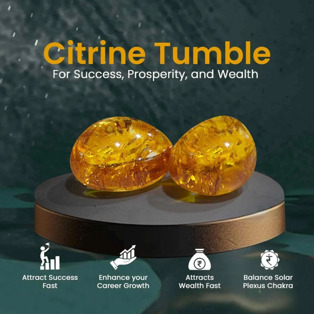 Original Yellow Citrine Stone Tumble - Natural Citrine Crystal Stones Tumble
