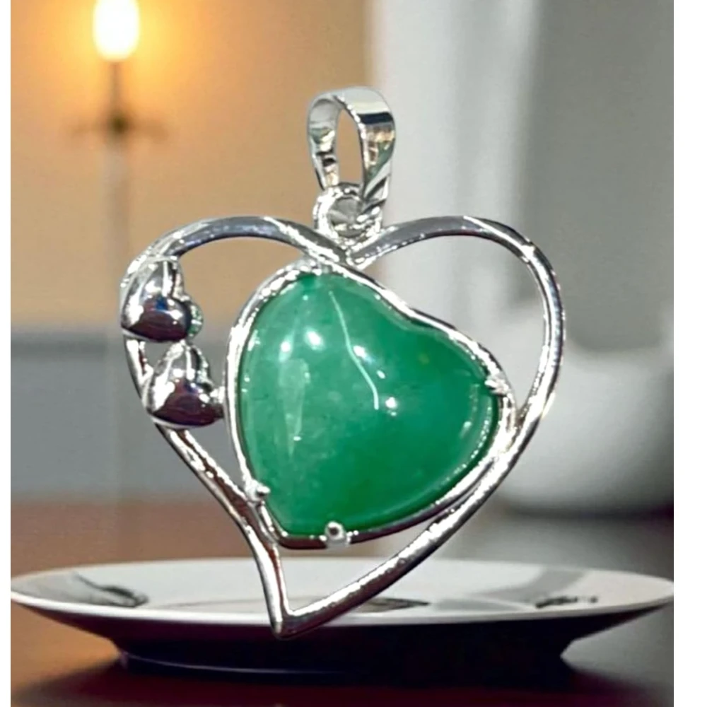 Agatesvibe Opalite Pendant – Natural Healing Crystal Pendant/Locket with Metal Chain | Energy Stone for Reiki, Chakra Balancing & Spiritual Growth | Handmade Gemstone Jewelry for Men & Women (Pack of 1) (Green)