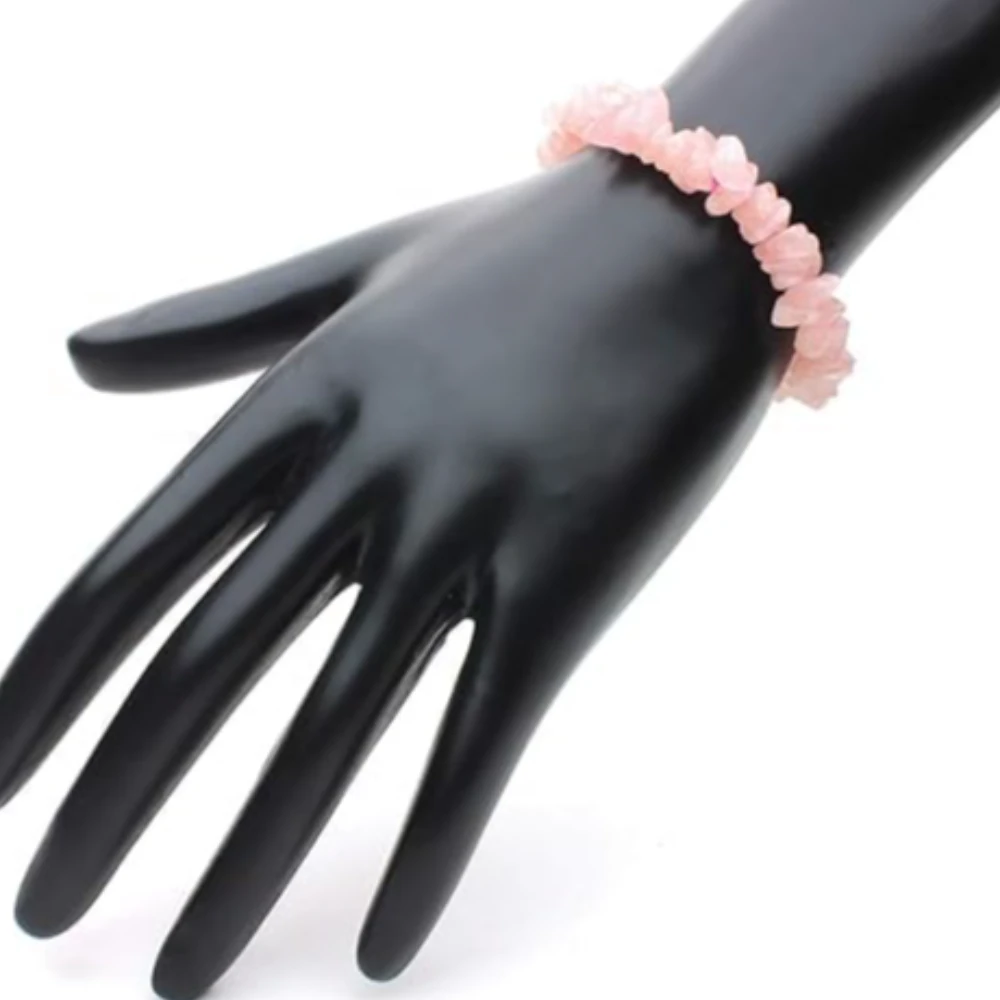 Agatesvibe Natural Rose Chips Bracelet | Certified Gemstone | Astrological Benefits | Positive Energy | Unisex Jewelry for Men & Women (Pack of 1)