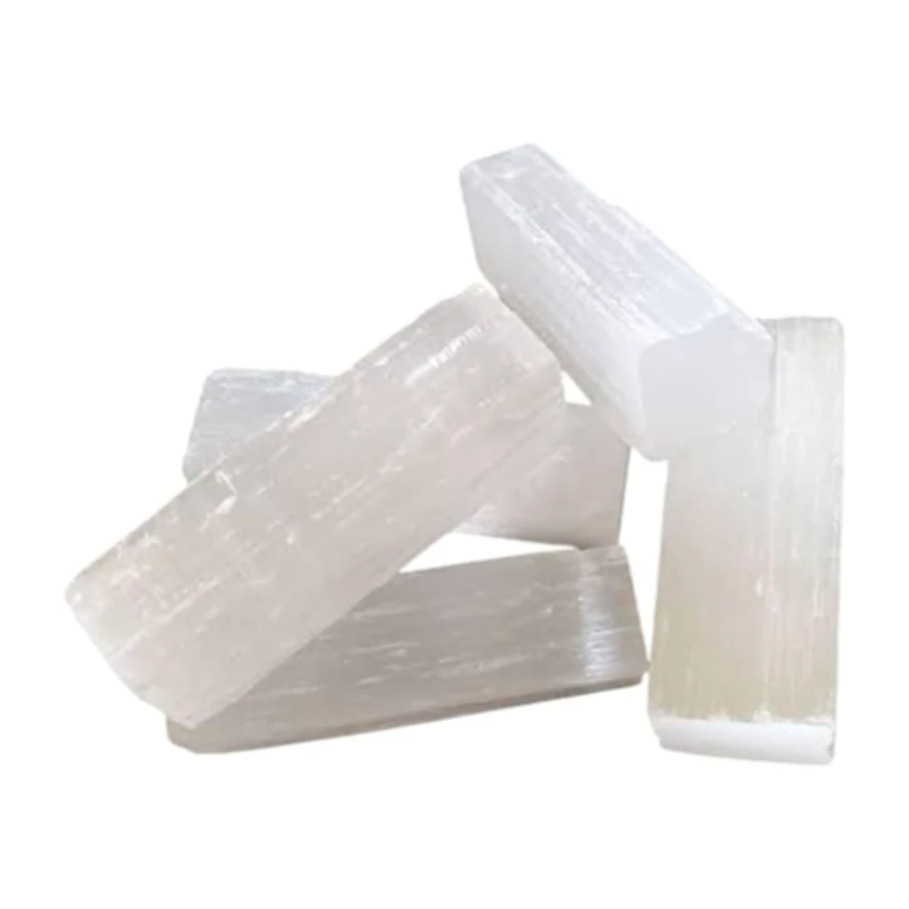 Agatesvibe Selenite Sticks Wands Bulk – 1.5–2" Each + Free Black Tourmaline & Crystal ID Card – Reiki, Chakra Healing, Protection & Positive Energy (5)