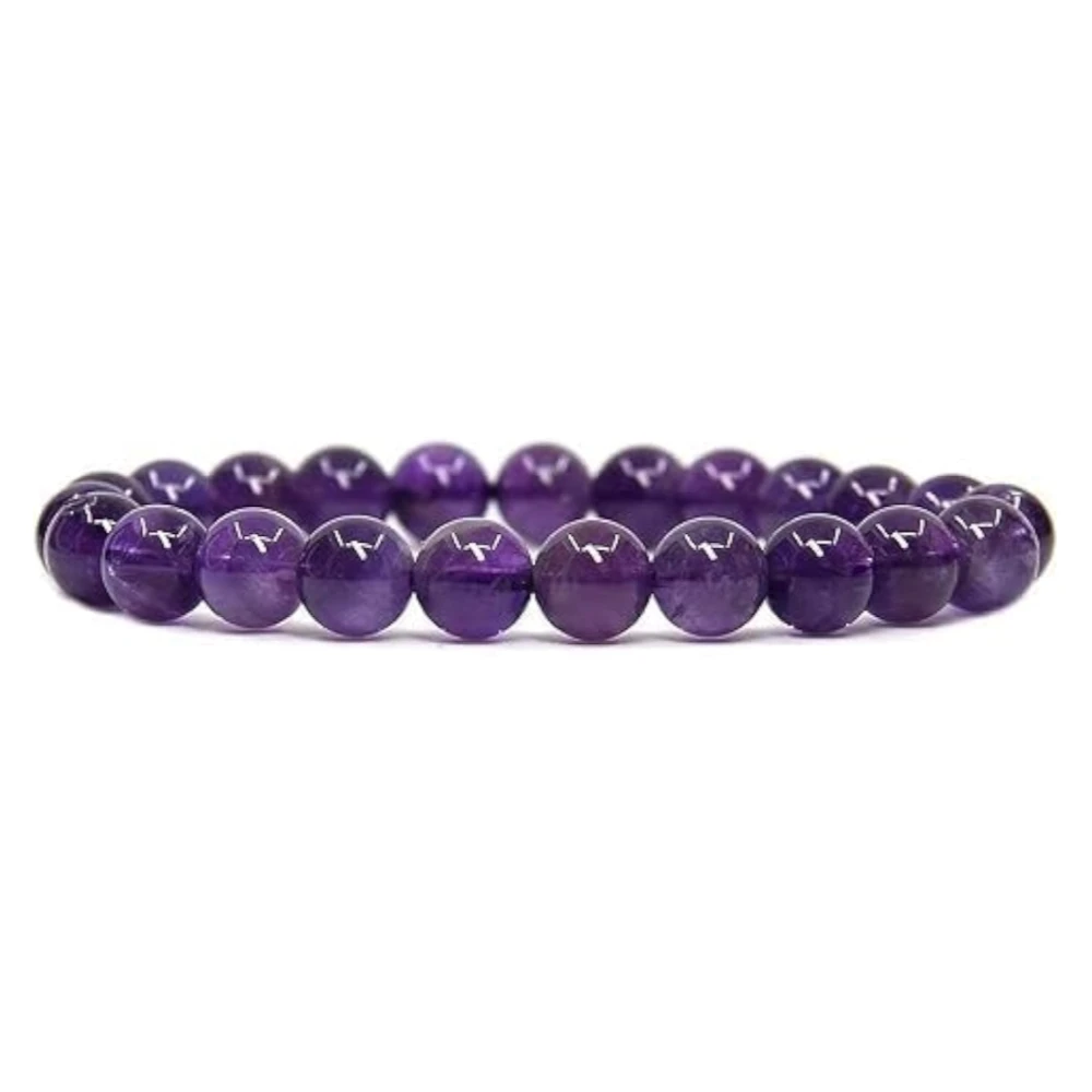 Certified Natural Amethyst Bracelet – Original Purple Stone Crystal Jewellery for Men & Women, Healing, Meditation & Energy Gemstone with Activation Card & Authenticity Certificate