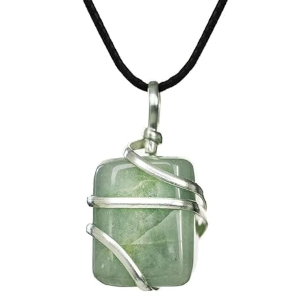 Agatesvibe Healing Crystal Pendant Necklace for Women – Handmade Jewelry with Ethically Sourced Genuine Crystals & Healing Stones (Pack of 1) (Moss Agate)