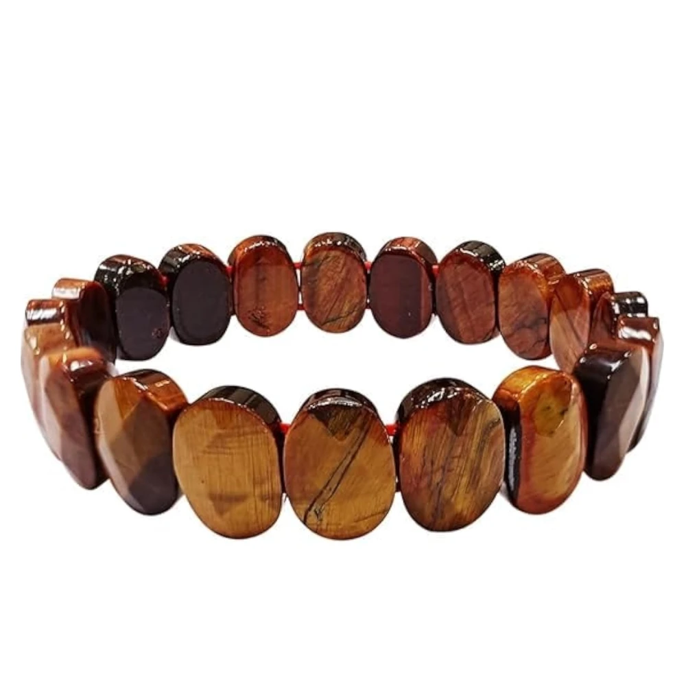 Agatesvibe Certified Reiki Healing Gemstone Bracelet – Tiger Eye, Aventurine, Amethyst & Jade Bangle Natural Tiger Eye & Amethyst Gemstone Bracelet – Vastu Expert Charged Healing Bangle (Pack of 1) (Multi Tiger Eye)