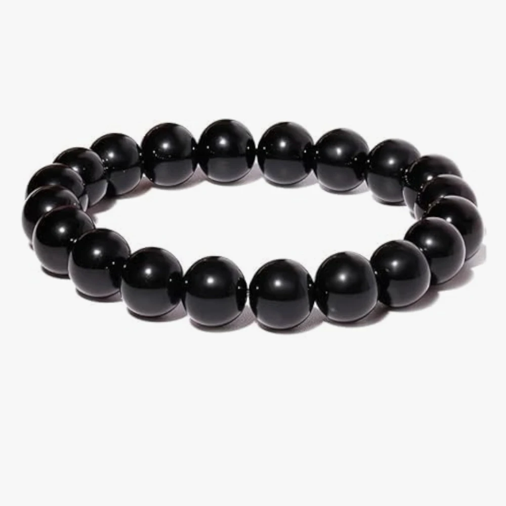 Agatesvibe Money Magnet Bracelet – Shiny Gold-Like Natural Gemstone | Unisex Wealth & Confidence Jewelry for Men & Women | Attracts Money, Fame & Good Luck (Pack of 1) (Black Onyx)