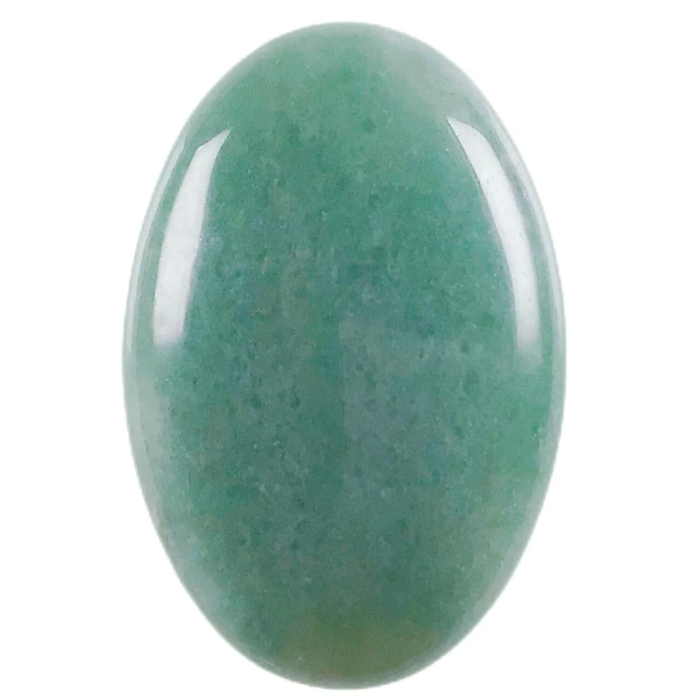 Agatesvibe Natural Palm Stone Crystal – Polished Chakra Reiki Healing Oval Worry Stone for Anxiety & Stress Relief Therapy (Pack of 1) (Green)