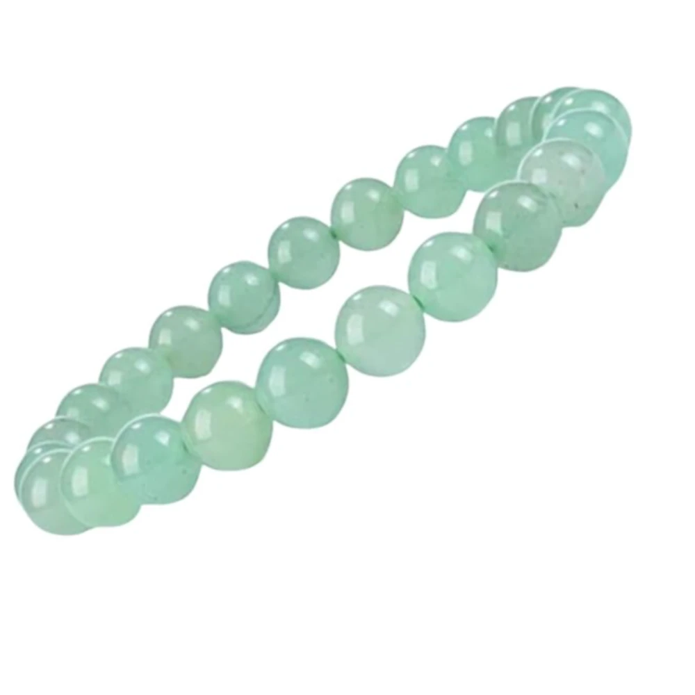 Agatesvibe Natural Green Aventurine Bracelet Crystal Stone 8mm Round Bead Bracelet For Reiki Healing And Crystal Healing Stones (Color : Green) For Unisex Adult (Pack of 1)