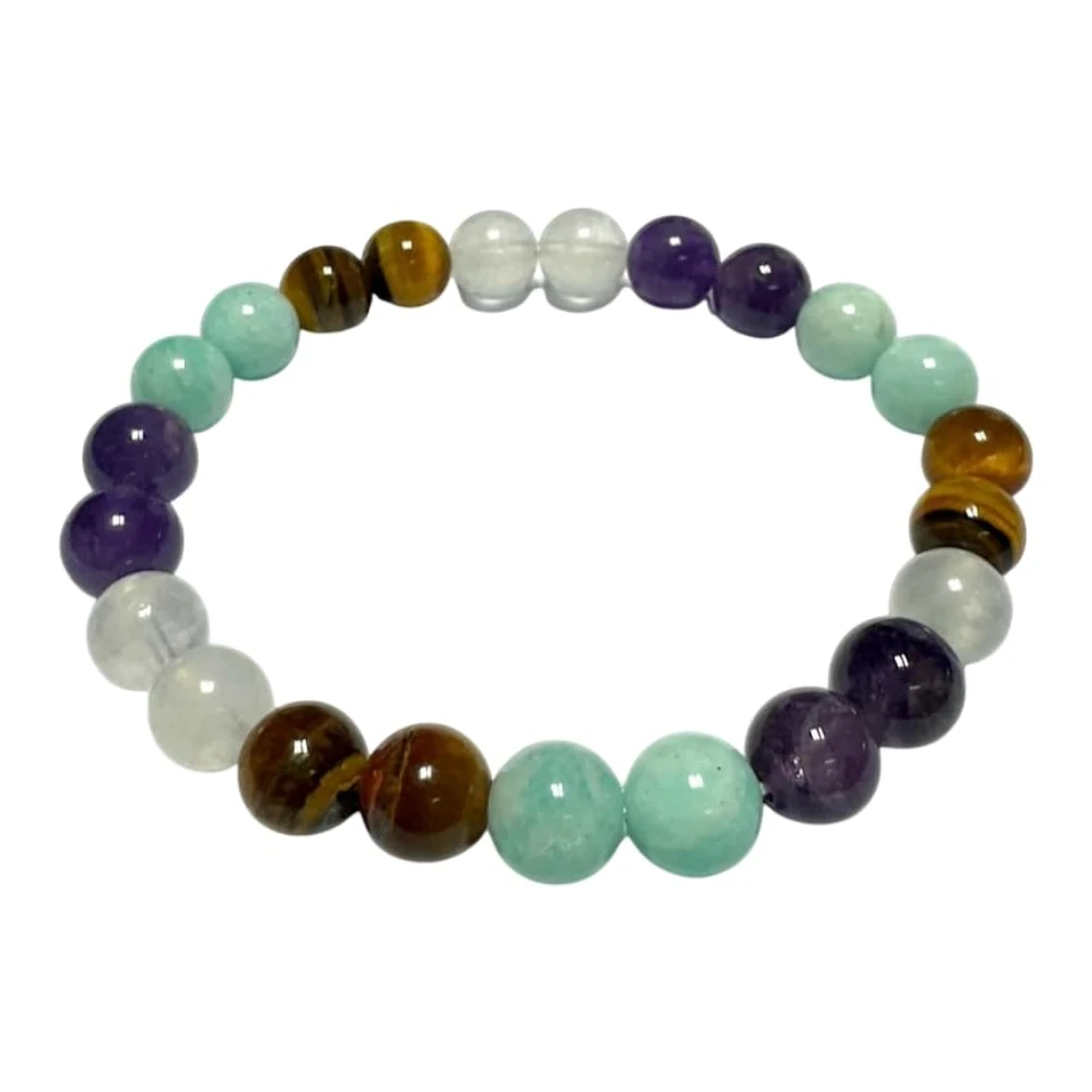 Agatesvibe Gemini Zodiac Bracelet – Empowering Crystal Healing Jewelry with Moonstone, Amazonite, Amethyst & Tiger’s Eye for Confidence, Self-Love, and Emotional Balance (Pack of 1)
