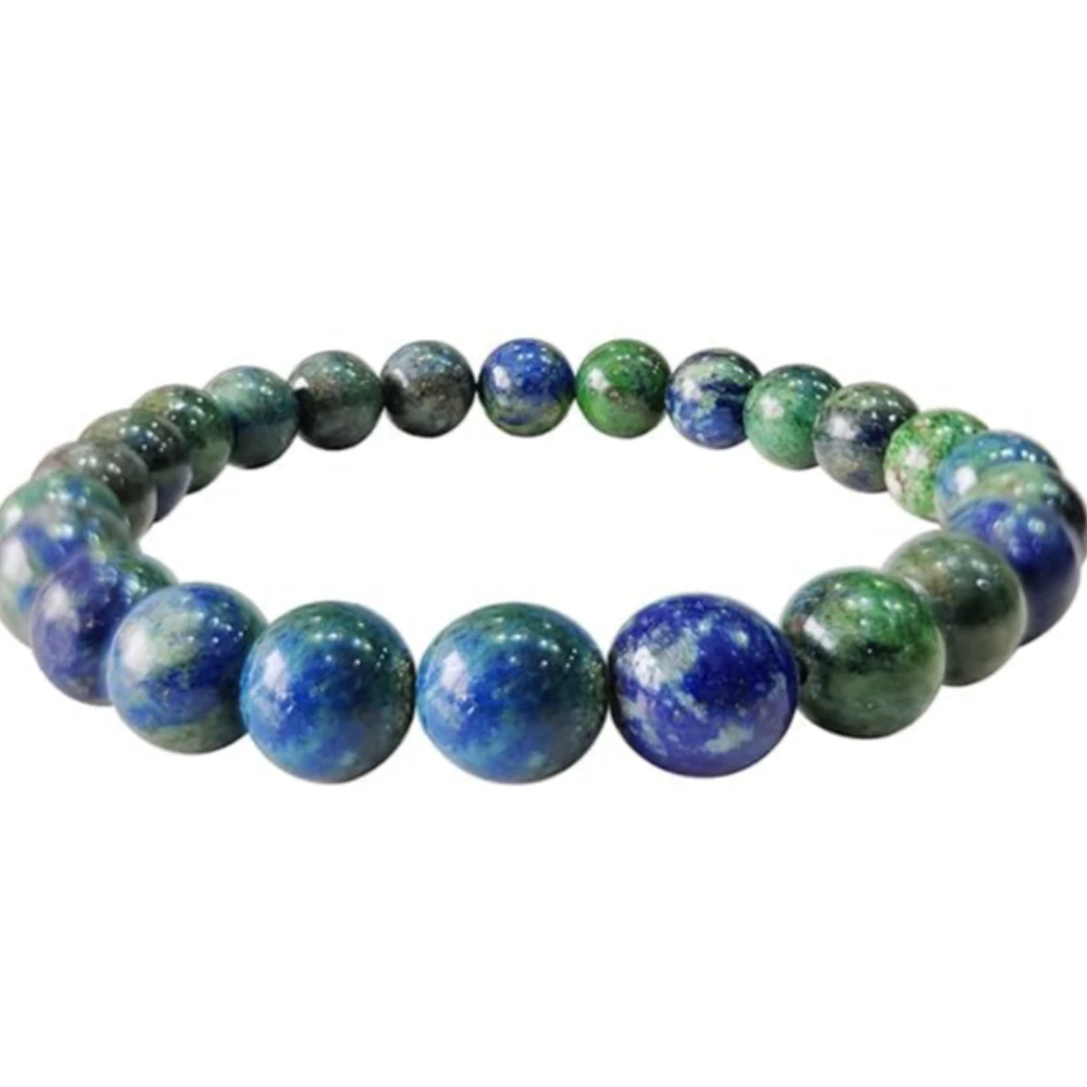 Agatesvibe Crystal Bracelet for Men & Women (8mm) | Gemstone Round Beads Bracelet for Girls | Elastic Casual Bracelet for Boys | Natural Reiki Feng Shui Healing Stone Bracelet for Unisex Adults (PAck of 1) (Chrysocolla)