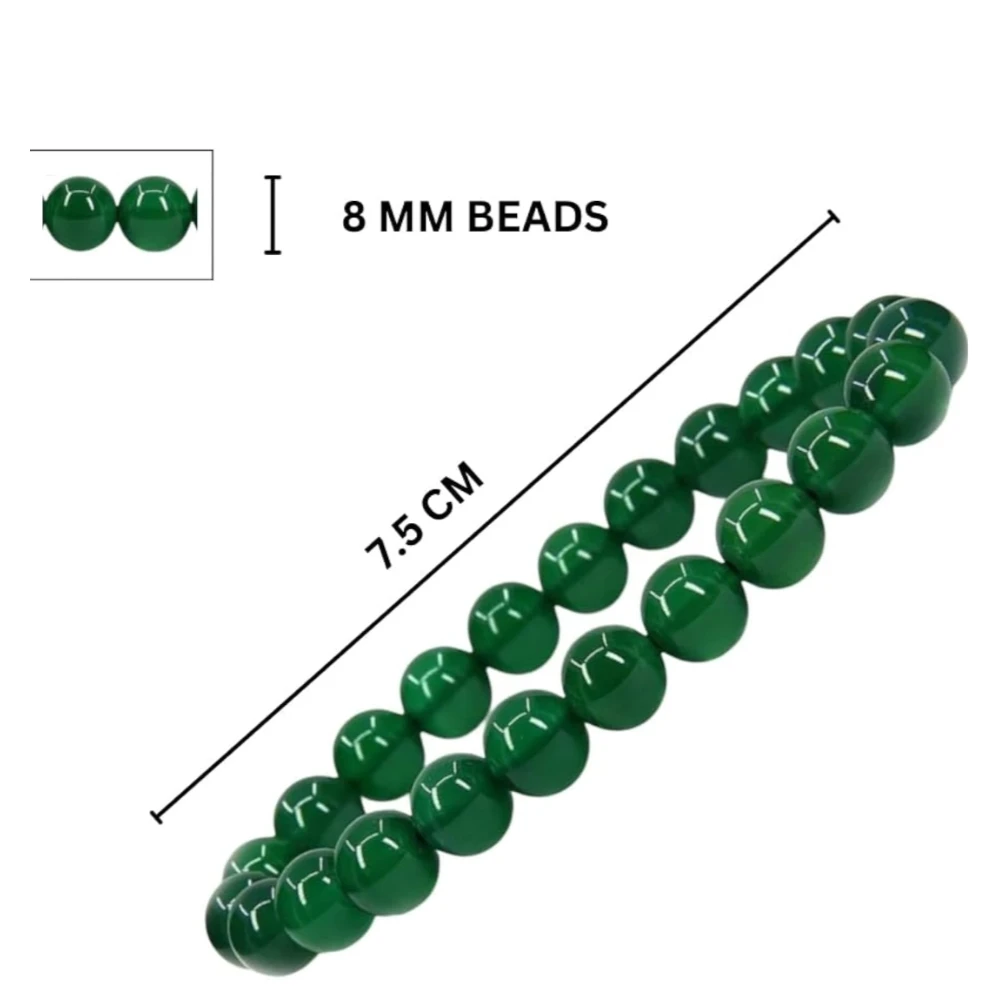 multiagate Natural Green Jade Unisex Bracelet 8mm Stretchable Original Real Crystal 'Stone of Good Luck' Bracelet For Peace