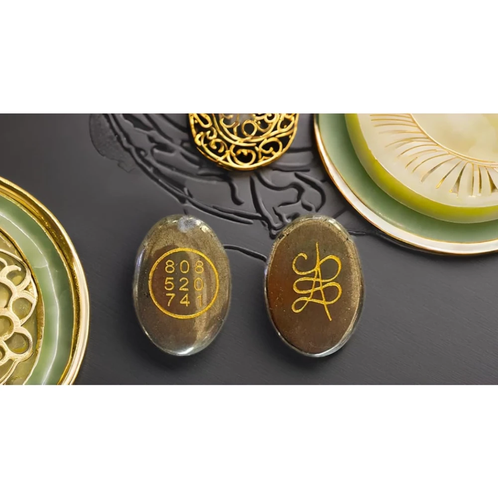 Agatesvibe Green Jade, Pyrite & Golden Zibu Crystal Stone Oval Shape Bracelet for Prosperity, Good Luck, and Abundance | Money Switch Words & Zibu Symbol for Wealth and Positive Energy (Pyrite Golden Zibu, Pack of 1)