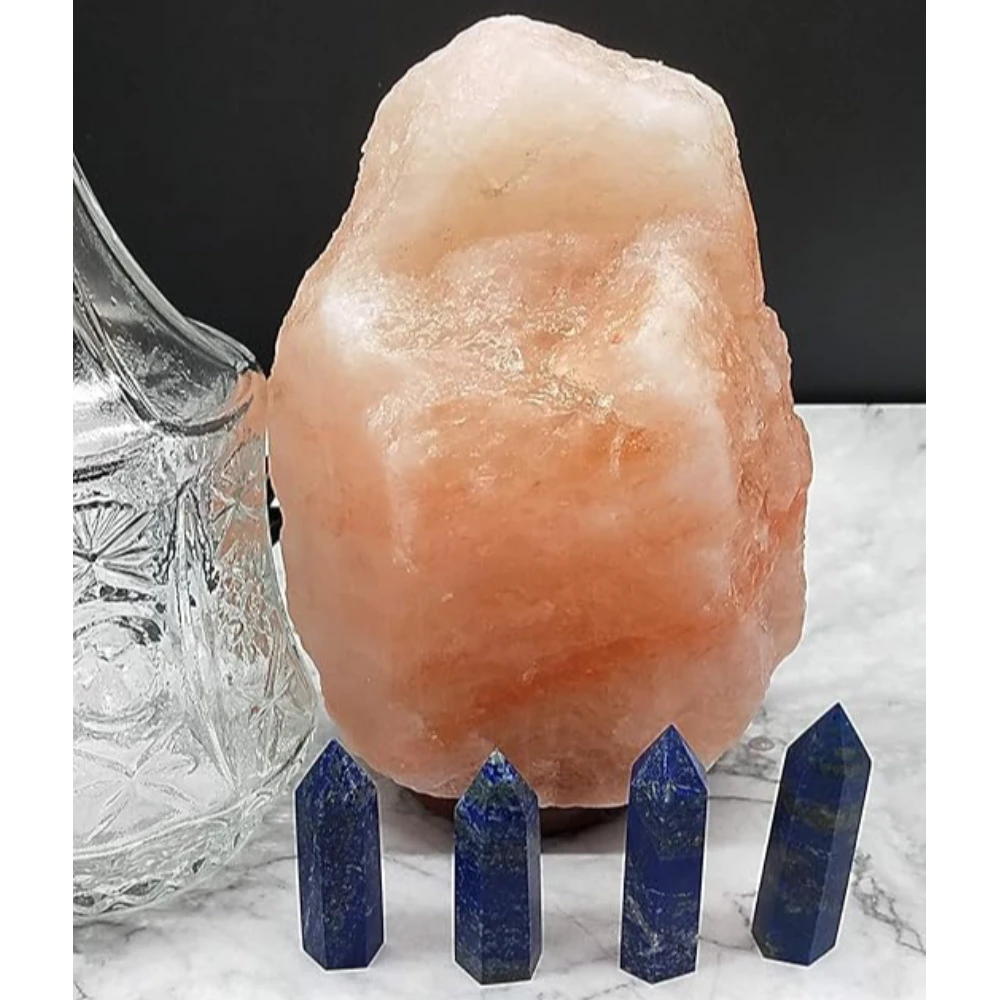 Agatesvibe Goege Bailey Amethyst Crystal Wand – Healing Stone | Faceted Reiki Chakra Meditation Tool for Energy Balancing & Spiritual Therapy (4pcs Blue Lapis Lazuli)