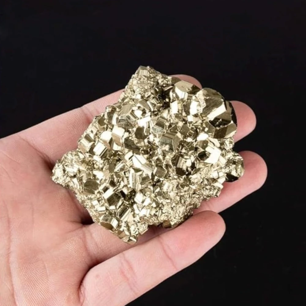 Agatesvibe Natural Pyrite Rough Stone Carats – Original Cluster from Peru | Healing Crystal for Wealth, Protection & Vastu | for Home Décor & Collection (180 Gram Pyrite Stone)